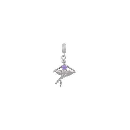 925 Purple dancing doll pendant IT0257