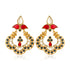 925 Radiant Polki Red Stone Silver Earrings