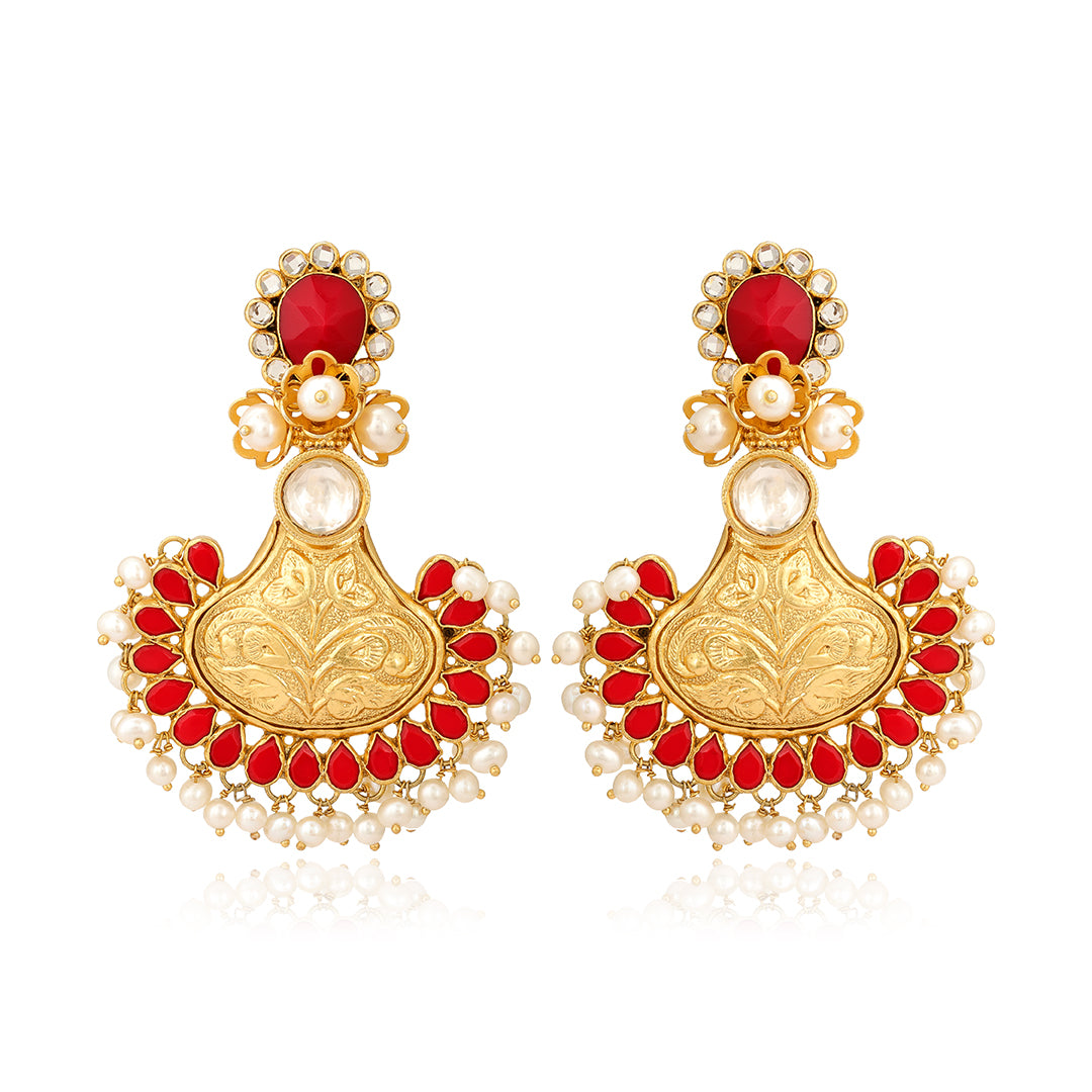 925 Radiant Red Coral Silver Earrings