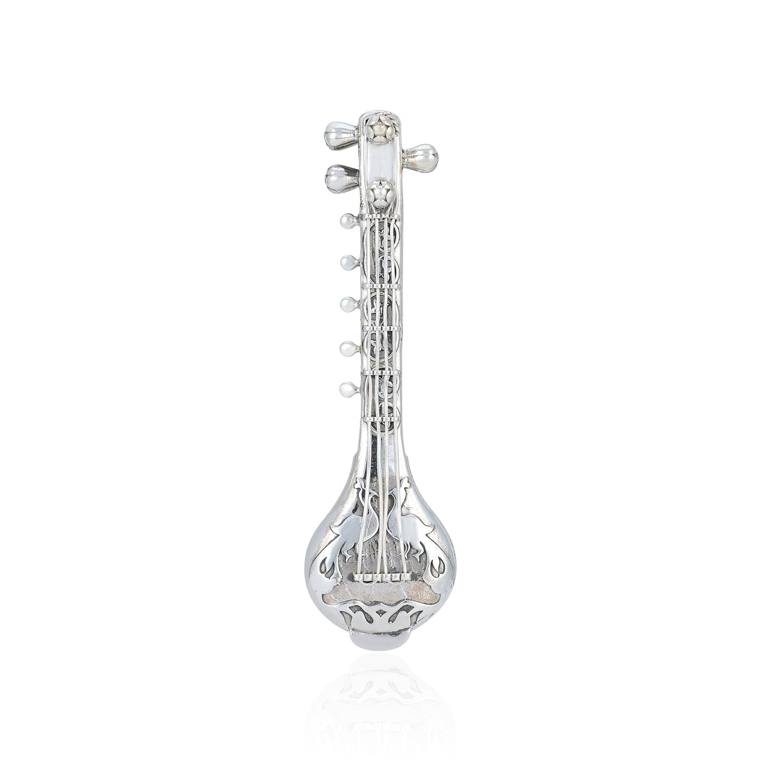 925 Raga Veena Sterling Silver Miniature