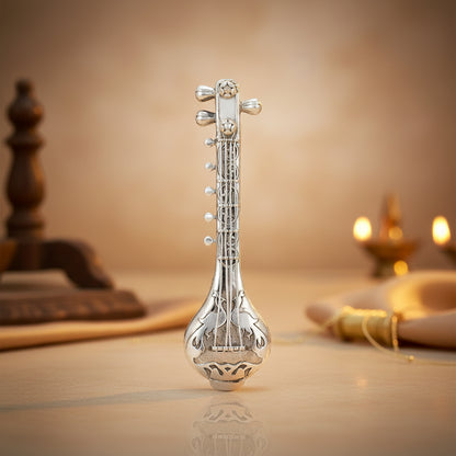 925 Raga Veena Sterling Silver Miniature