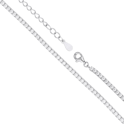 Refined Line Tennis Silver Bracelet