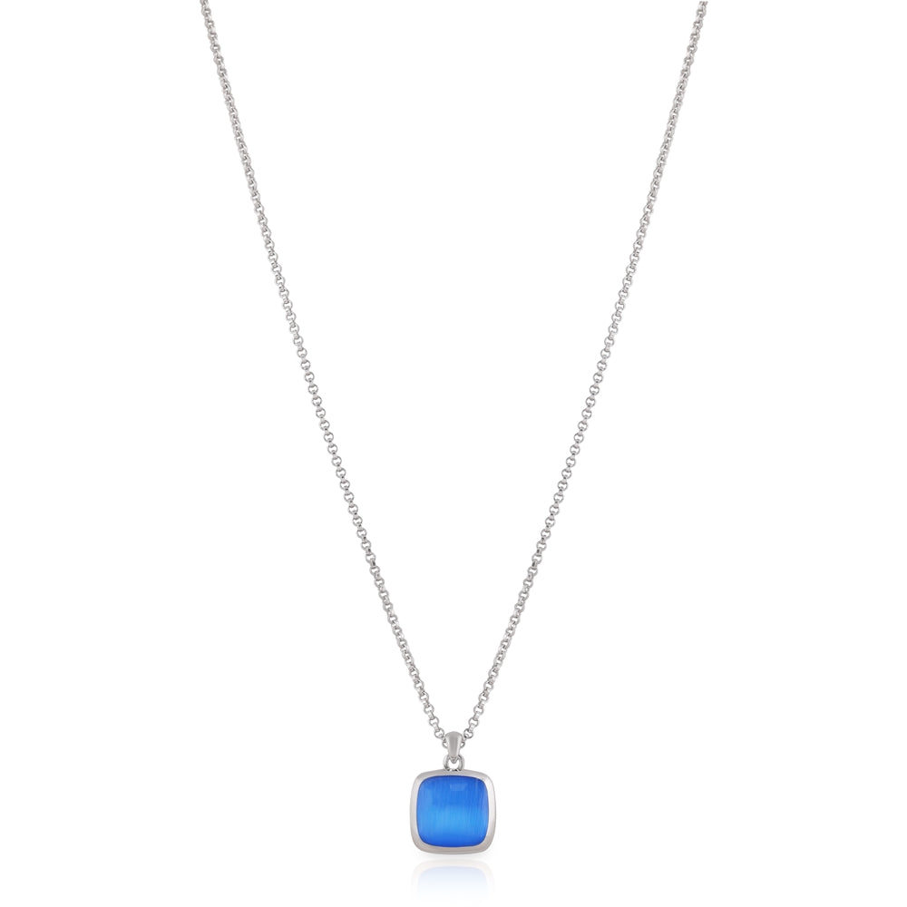925 Rhodium Classic Blue Cat&