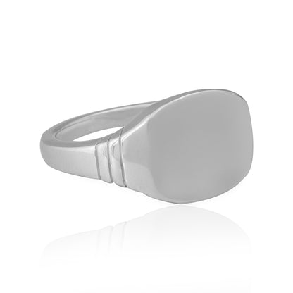 925 Rhodium Classic Engraving Ring