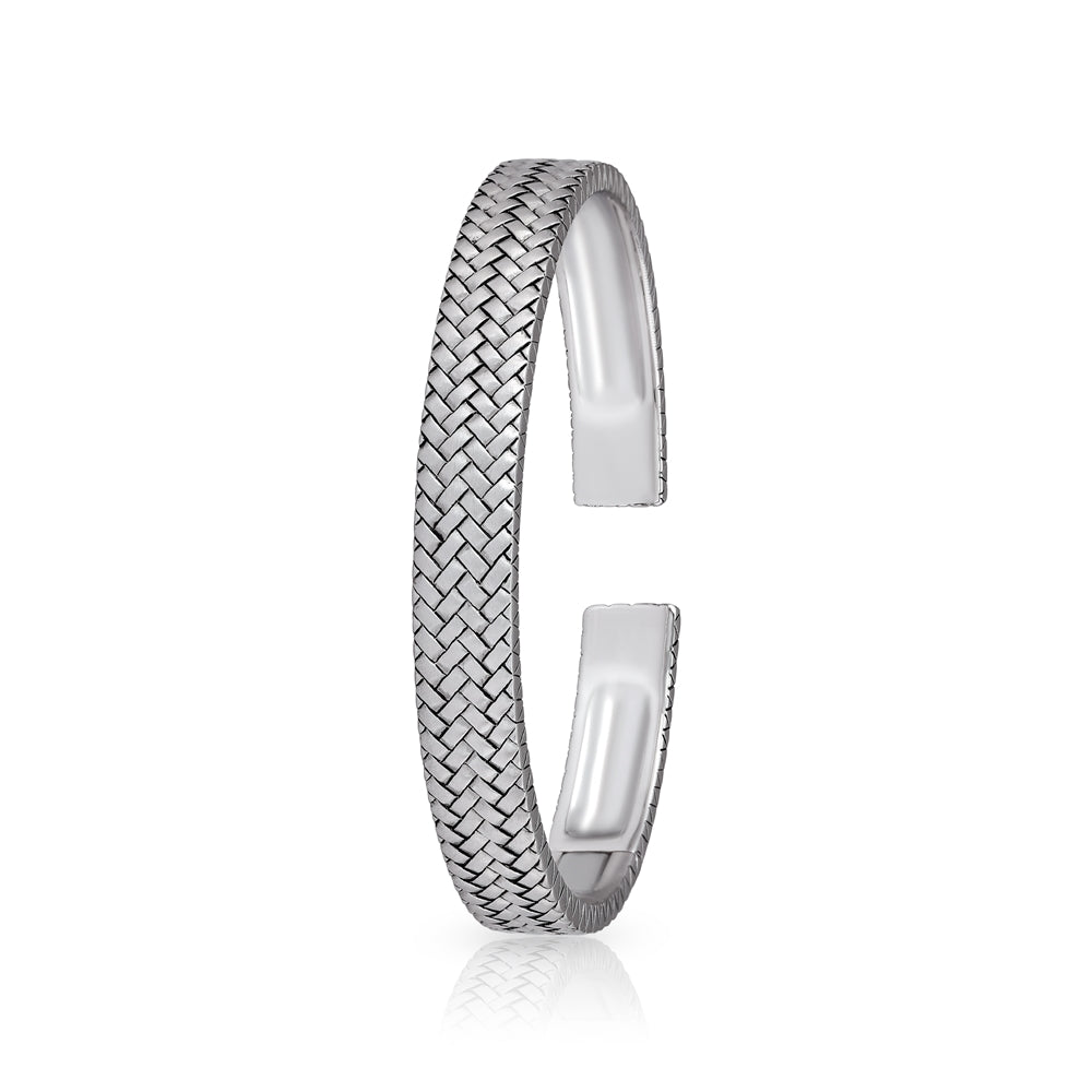 925 Rhodium Double Herringbone Bracelet