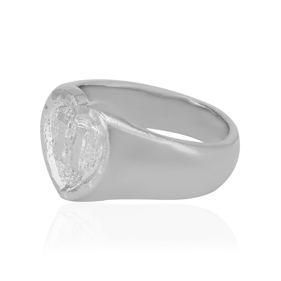 925 Rhodium H Nested Within Heart Rings