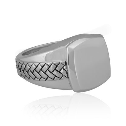 925 Rhodium Premium Engraving Ring