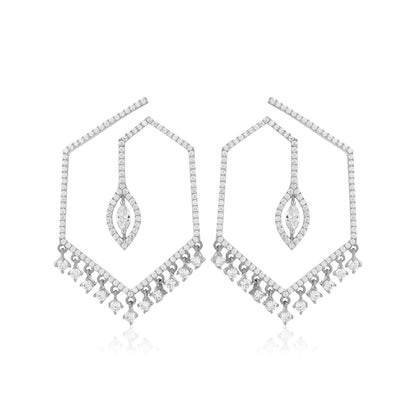 925 Rhodium Shimmer Sterling Silver Earrings