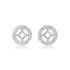 925 Rhodium Sterling Silver Circle Centred Starscape Earrings For Women