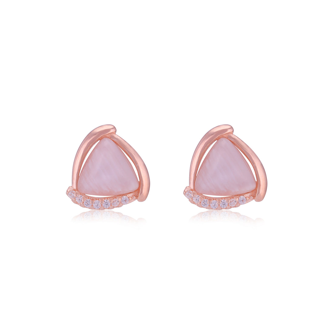 925 Rhodium Sterling Silver Triangle Pearl Earrings For Women