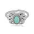 925 Rhodium Turquoise Blue Sterling Silver Ring