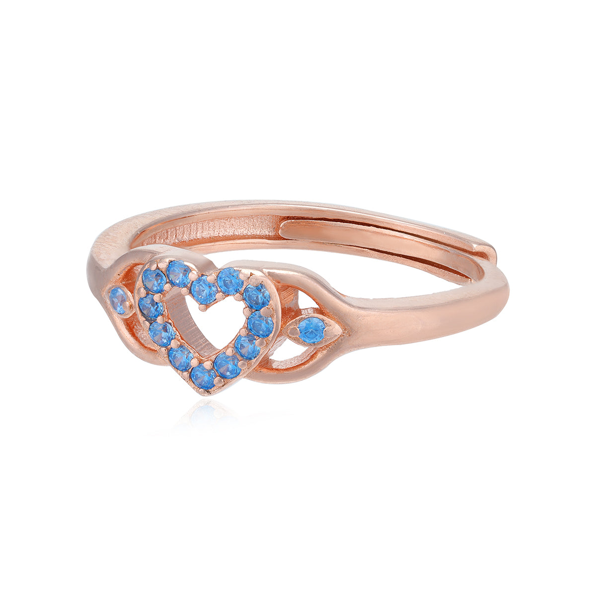 925 Rose Gold Blue Heart Desire Rings