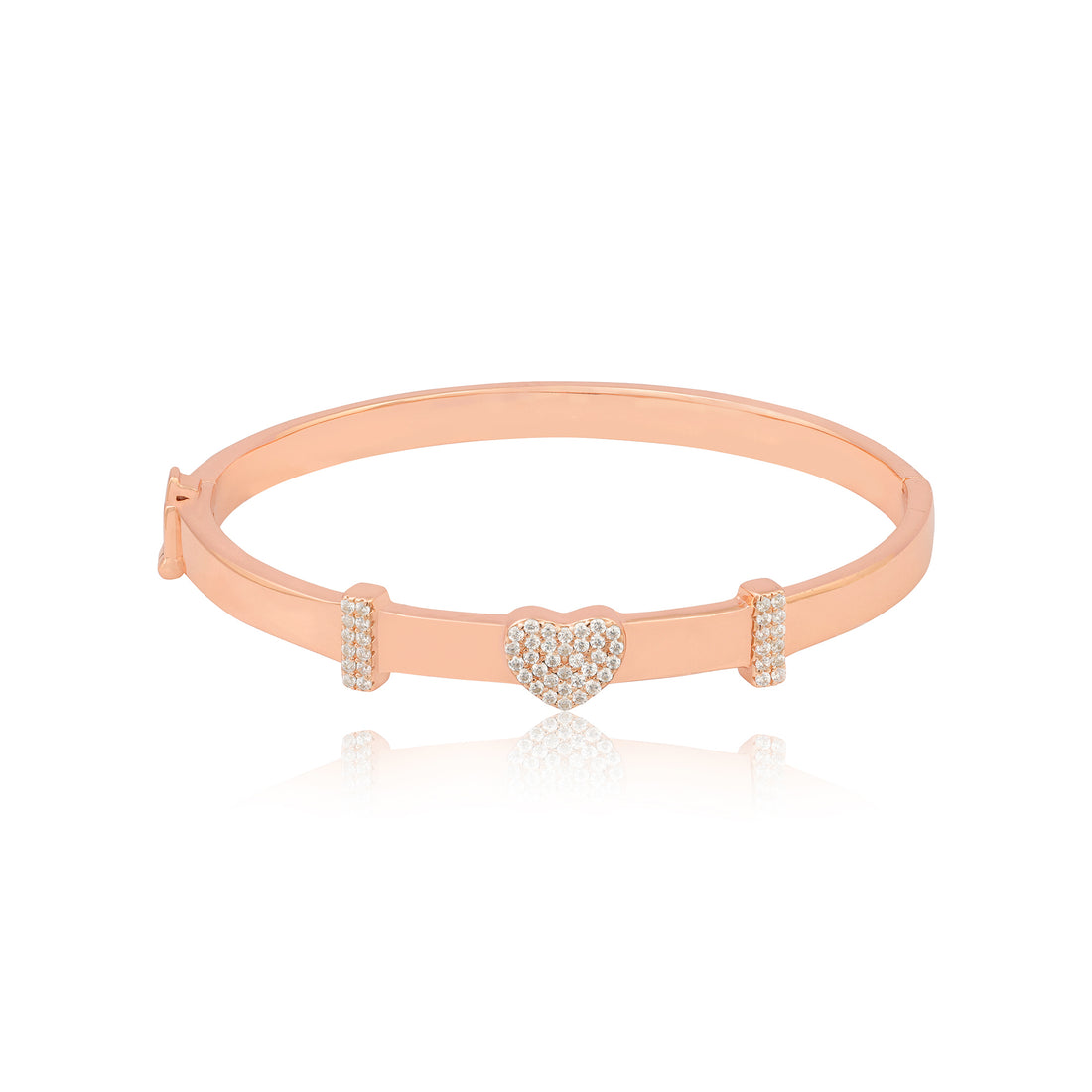 925 Rose Gold Plated Amora Heart Kada 
