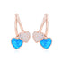 Rose Gold Plated Blue Enamel Crystallised Hearts Studs