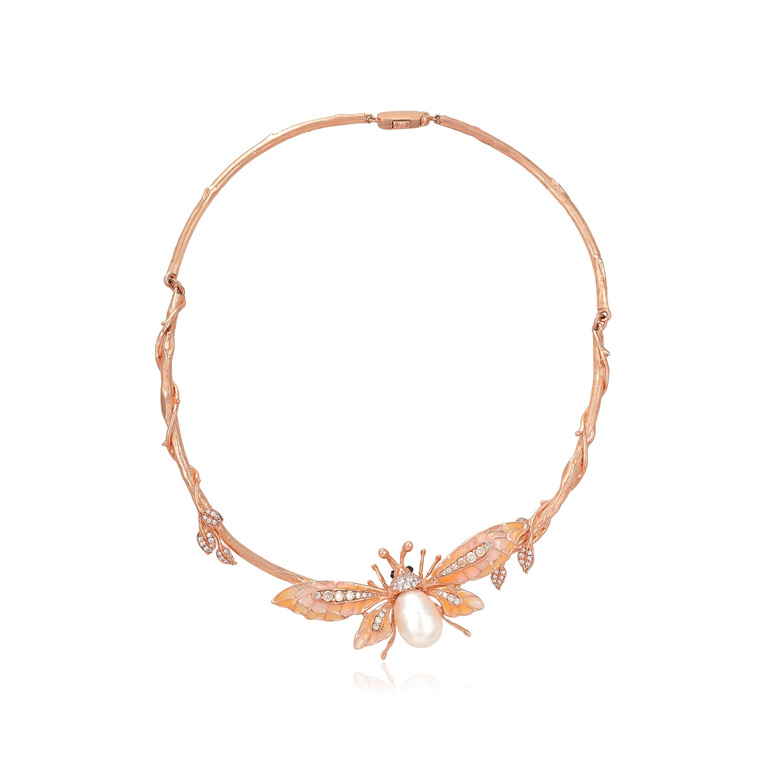 925 Rosy Butterfly Rose Gold Delight Necklace