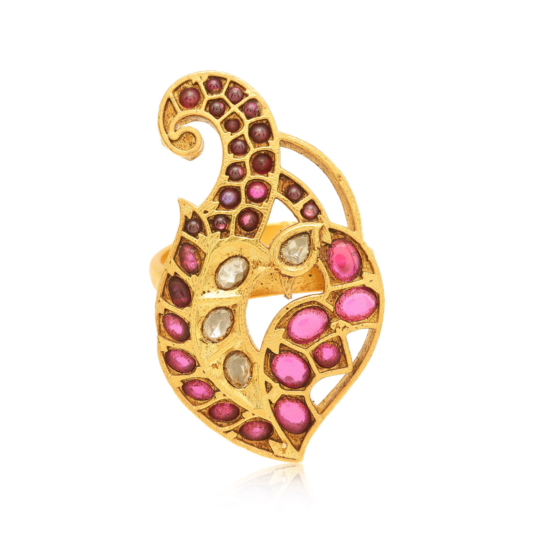 925 Royal Peacock Sterling Silver Gold Plated Ring