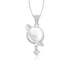 925 Saturn Pearl Rhodium Plated Stone Drop Pendant 
