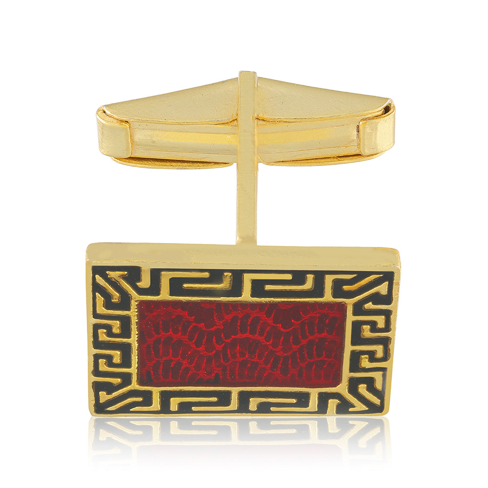 925 Scarlet Gold Plated Meander Coat Pin