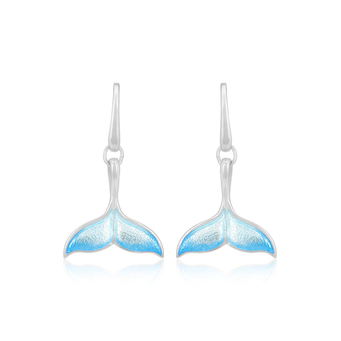 925 Seafarer’s Whale Tail Rhodium Plated Earrings