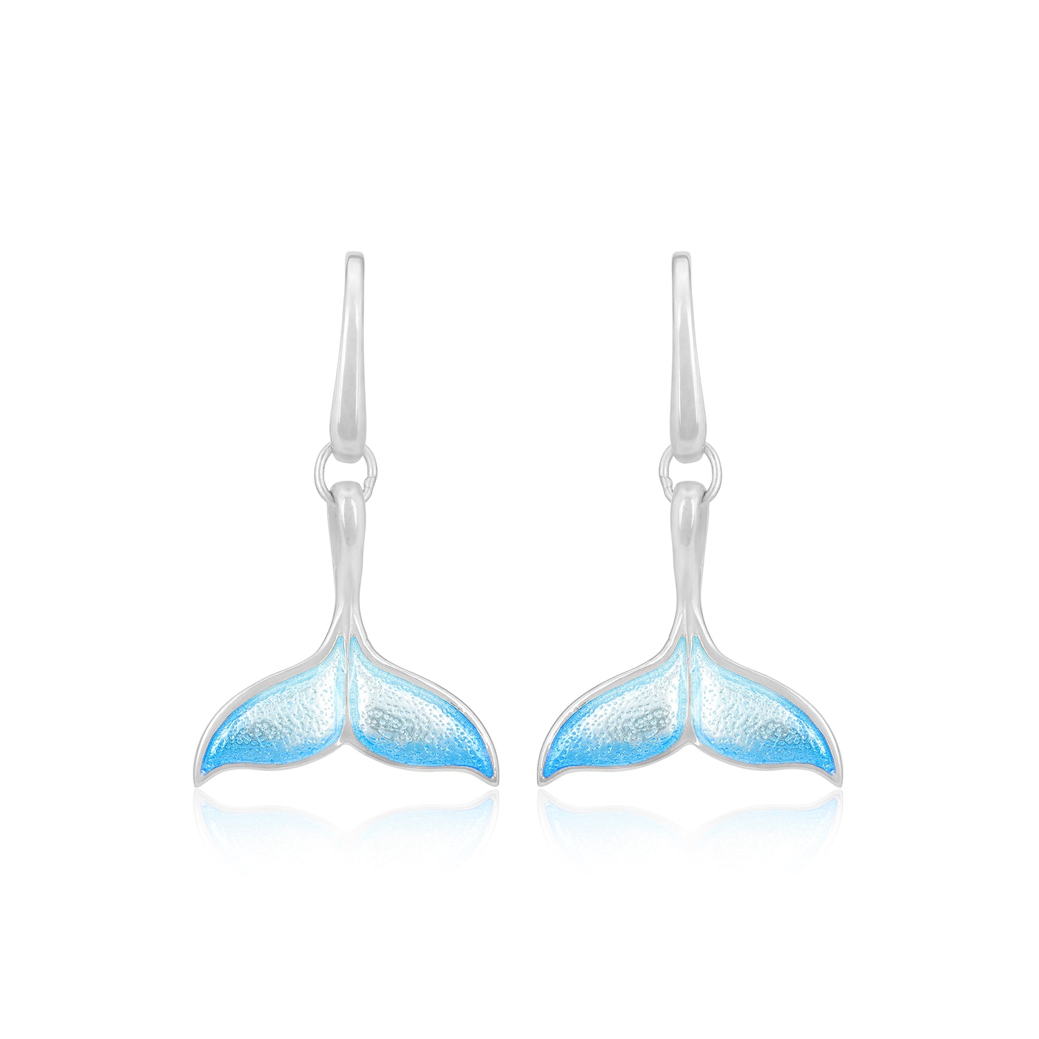 925 Seafarer’s Whale Tail Rhodium Plated Earrings