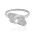 925 Shimmering Dual Heart Rhodium Plated Ring