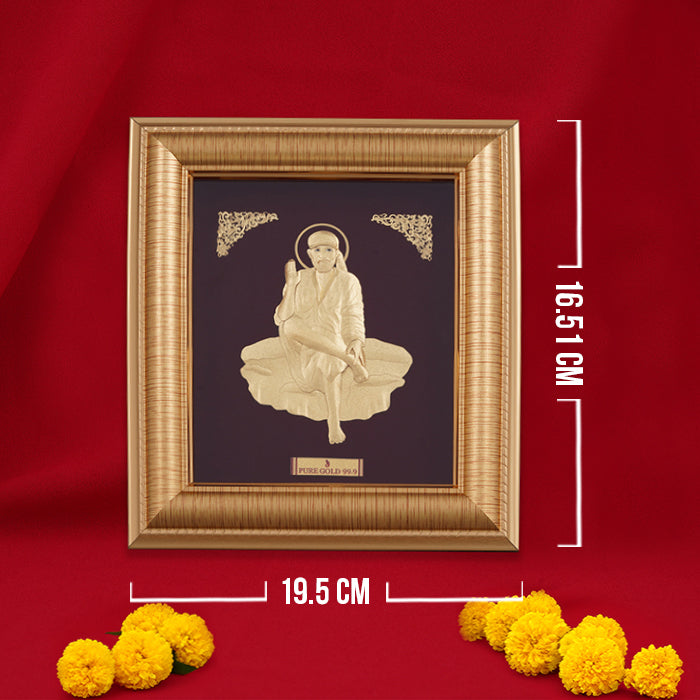 Shri Sai Baba Fine Gold Photo Frame