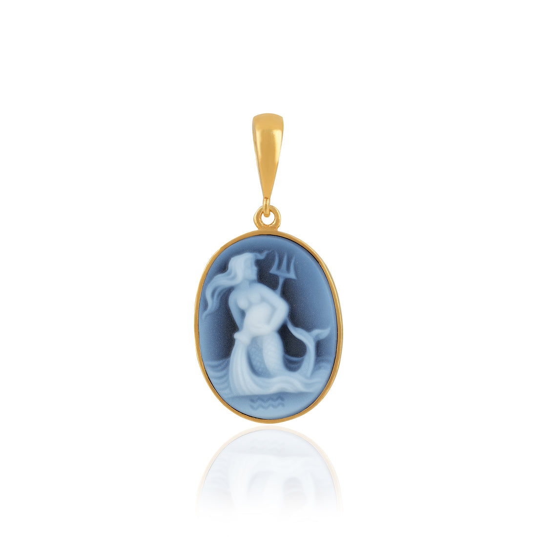 925 Sterling Silver Aquarius Zodiac Agate Gold Plated Pendant for Men and Women