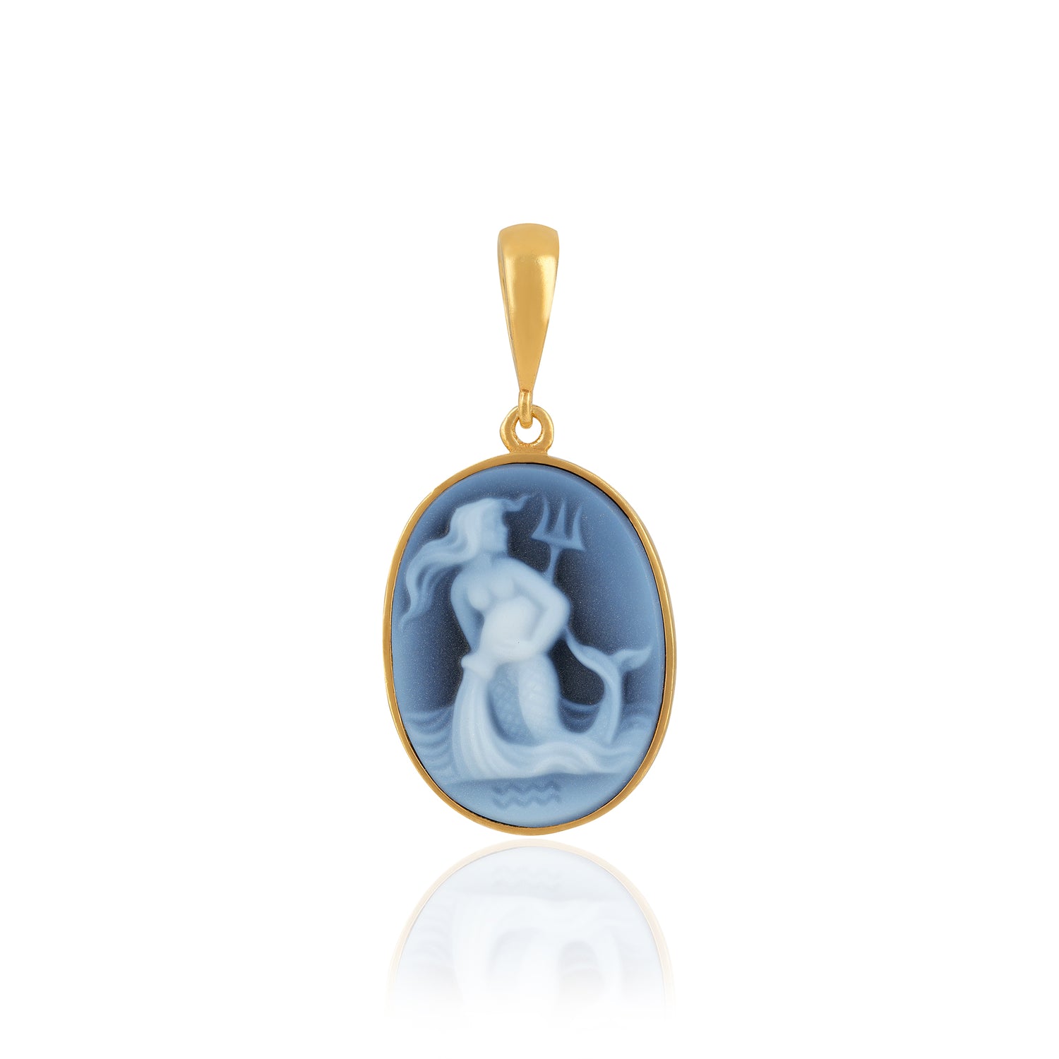 925 Sterling Silver Aquarius Zodiac Agate Gold Plated Pendant for Men and Women