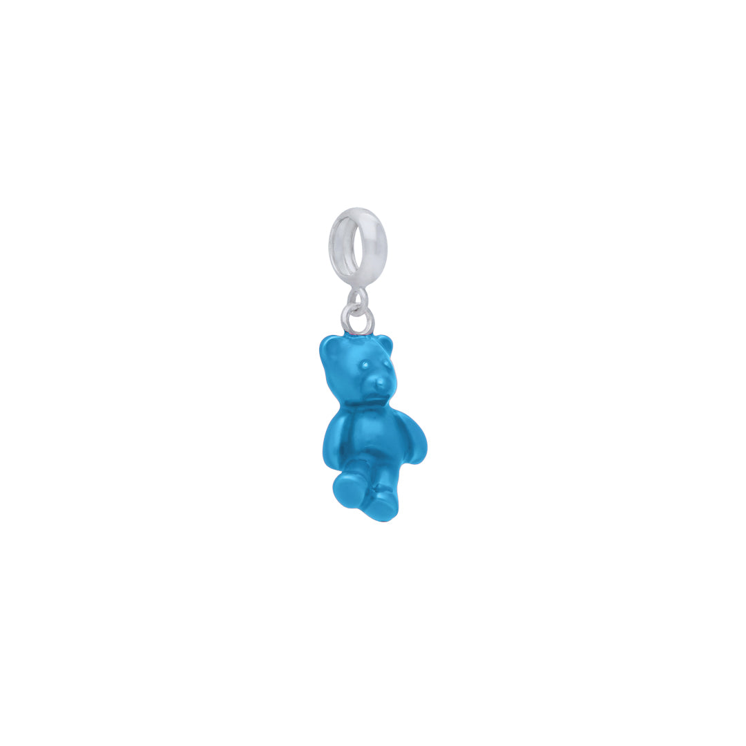925 Sterling Silver Blue Bear Pendant For Kids