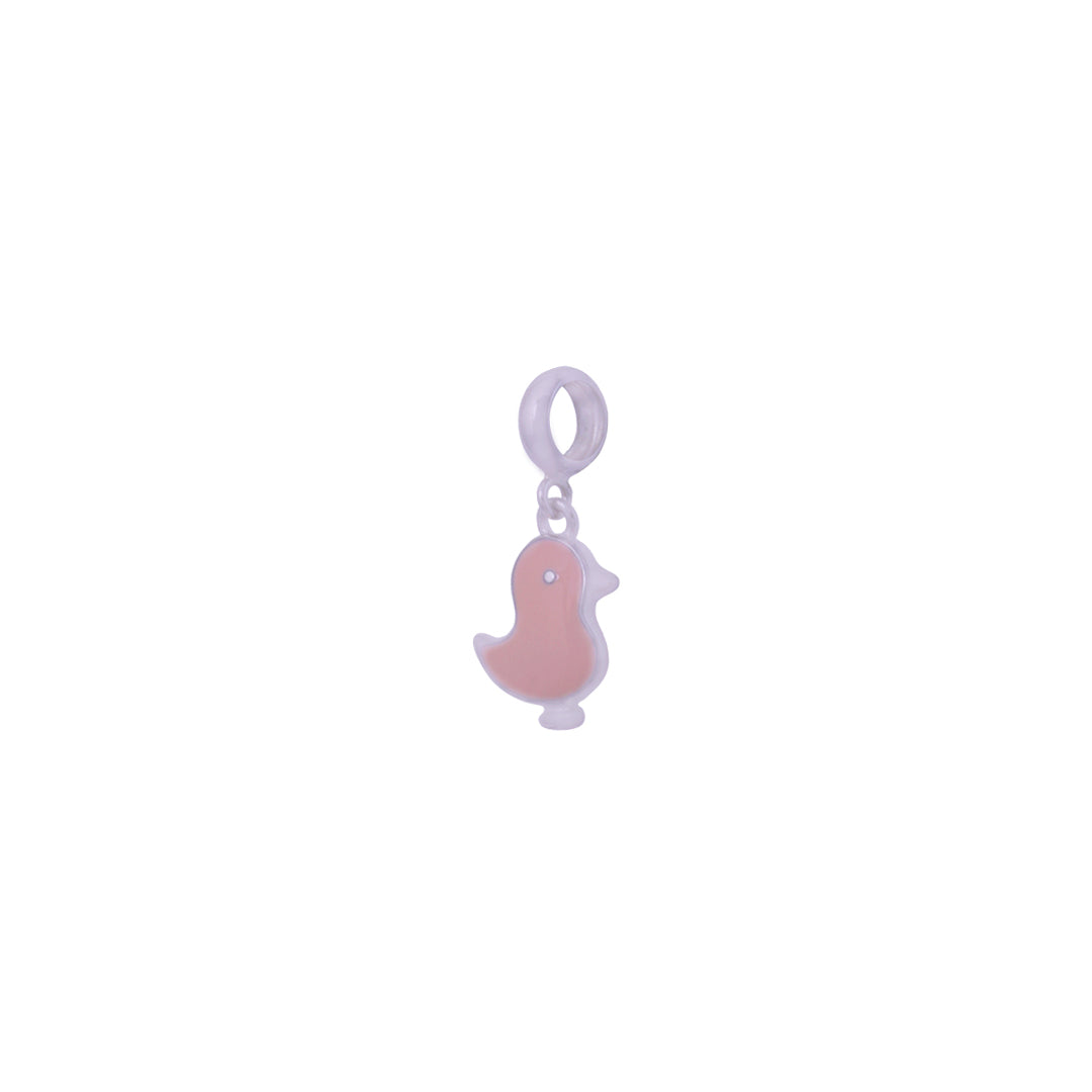 925 Sterling Silver Blush Birdie Rhodium Plated Pendant For Kids