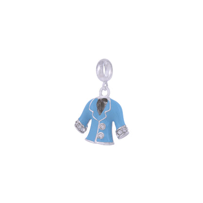 925 Sterling Silver Cozy Blue Coat Rhodium Plated Pendant For Kids
