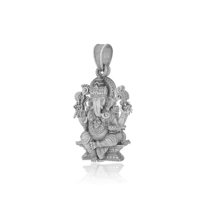 925 Sterling Silver Divine Ganapati Oxidised Pendants for Men &amp; Women