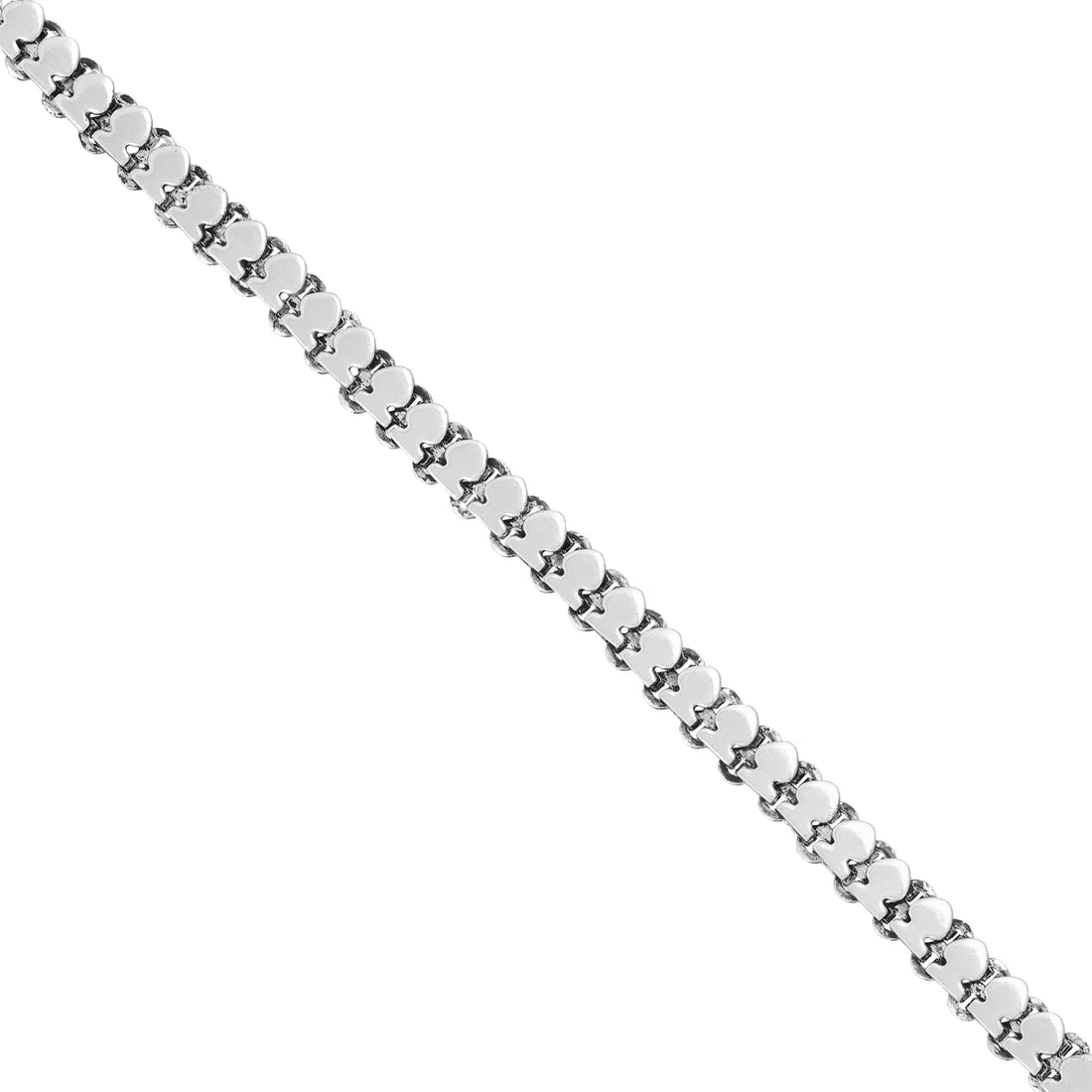 925 Sterling Silver Fishlet Motif Rhodium Plated Bracelet For Women