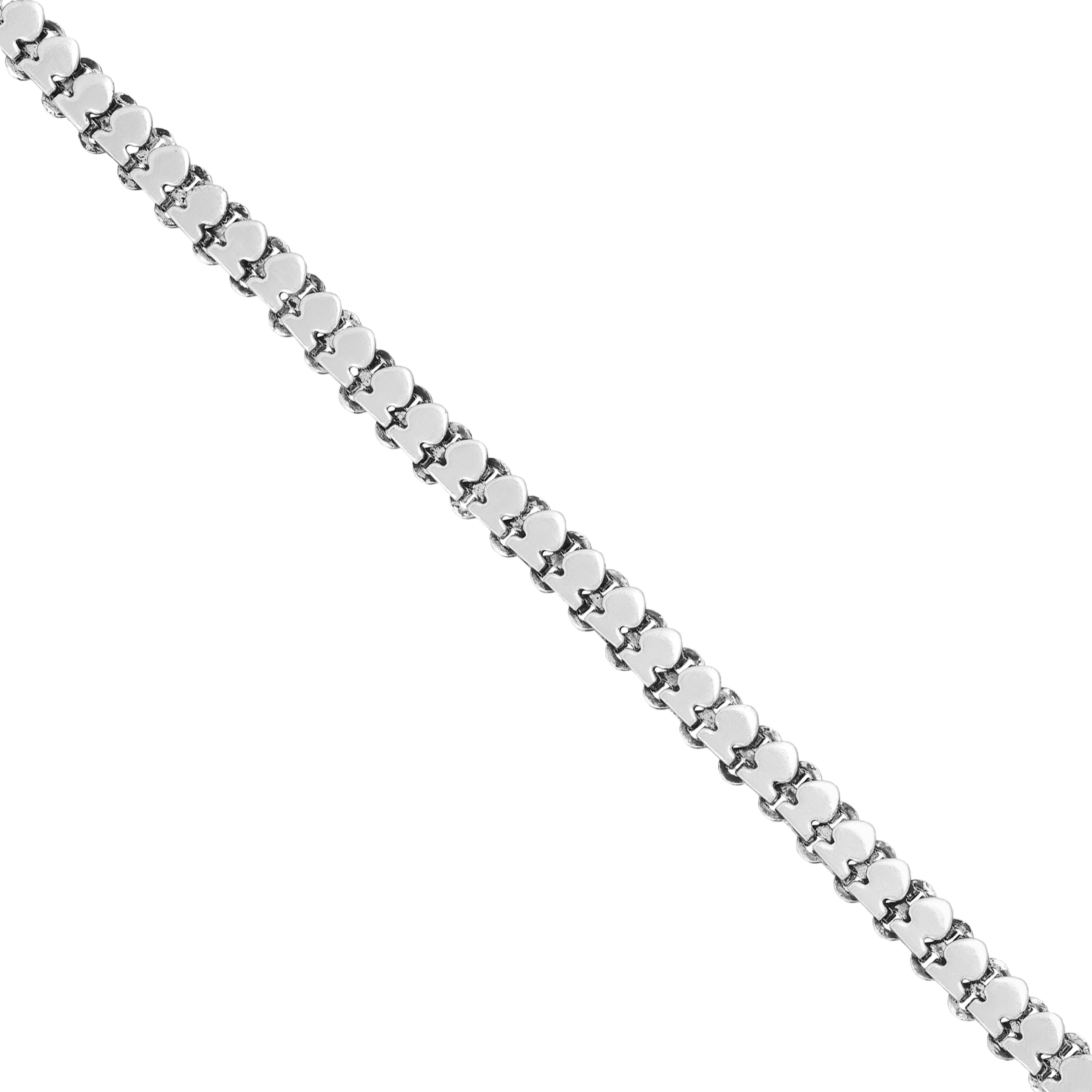 925 Sterling Silver Fishlet Motif Rhodium Plated Bracelet For Women
