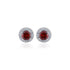 925 Sterling Silver January Month Red Circle Garnet Birthstone Stud For Women