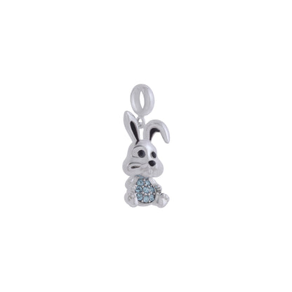 925 Sterling Silver Lil Bunny Rhodium Plated Pendant For Kids