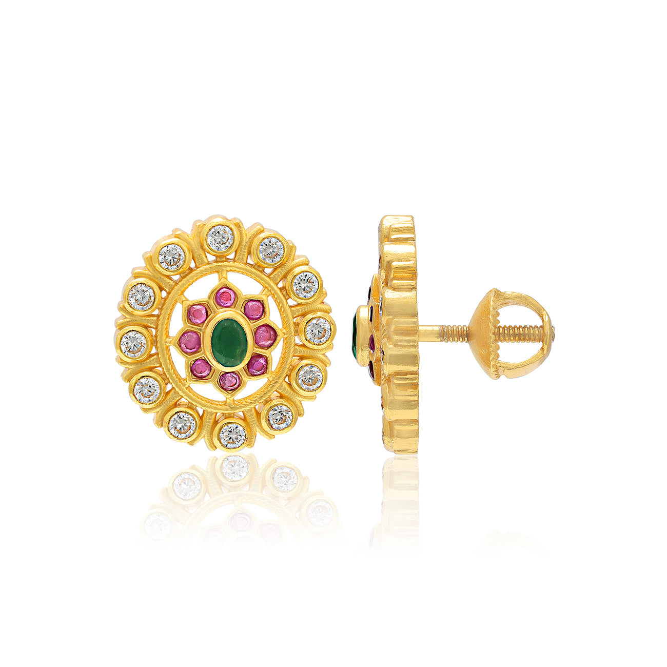 925 Sterling Silver Madhura Petals Gold Plated Stud for Women