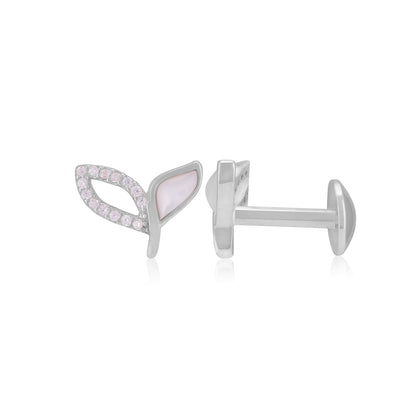 925 Sterling Silver Paired Leaf Earrings For Women