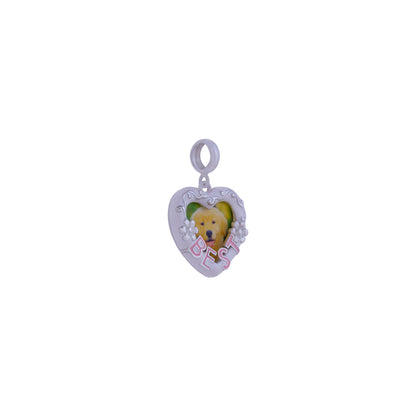 925 Sterling Silver Puppy Love Rhodium Plated Pendant For Kids