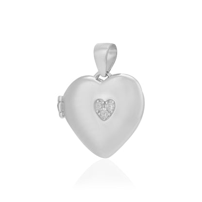 925 Refined Rhodium Plated Subtle Stone Locket Pendants