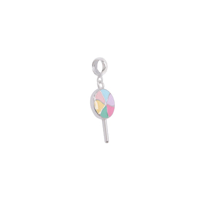 925 Sterling Silver Rhodium Plated Colorspin Candy Pendant For Kids