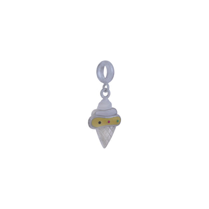 925 Sterling Silver Rhodium Plated Frosty Cone Pendant For Kids