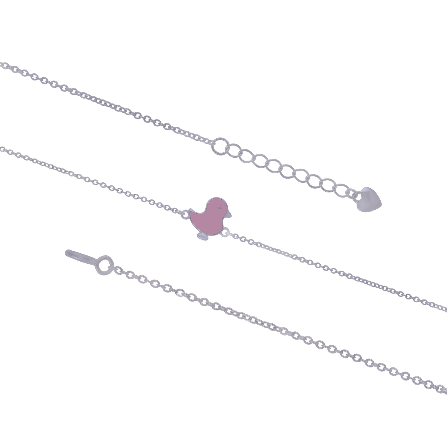 925 Sterling Silver Rhodium Plated Little Blush Wing Bracelet For Kids