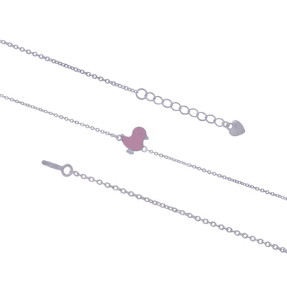 925 Sterling Silver Rhodium Plated Little Blush Wing Bracelet For Kids