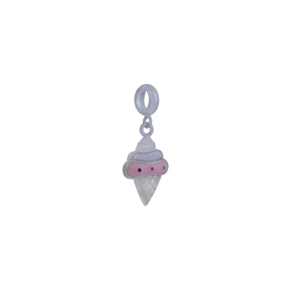925 Sterling Silver Rhodium Plated Melty Gelato Pendant For Kids