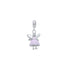 925 Sterling Silver Rhodium Plated Pink Fairy Doll Pendant For Kids
