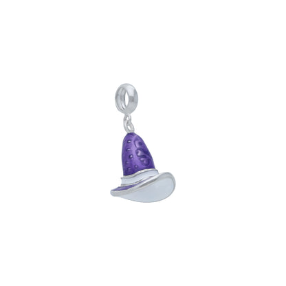 925 Sterling Silver Rhodium Plated Purple Pirate Hat Pendant For Kids