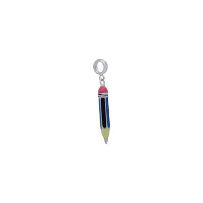 925 Sterling Silver Rhodium Plated Tiny Pencil Pendant For Kids