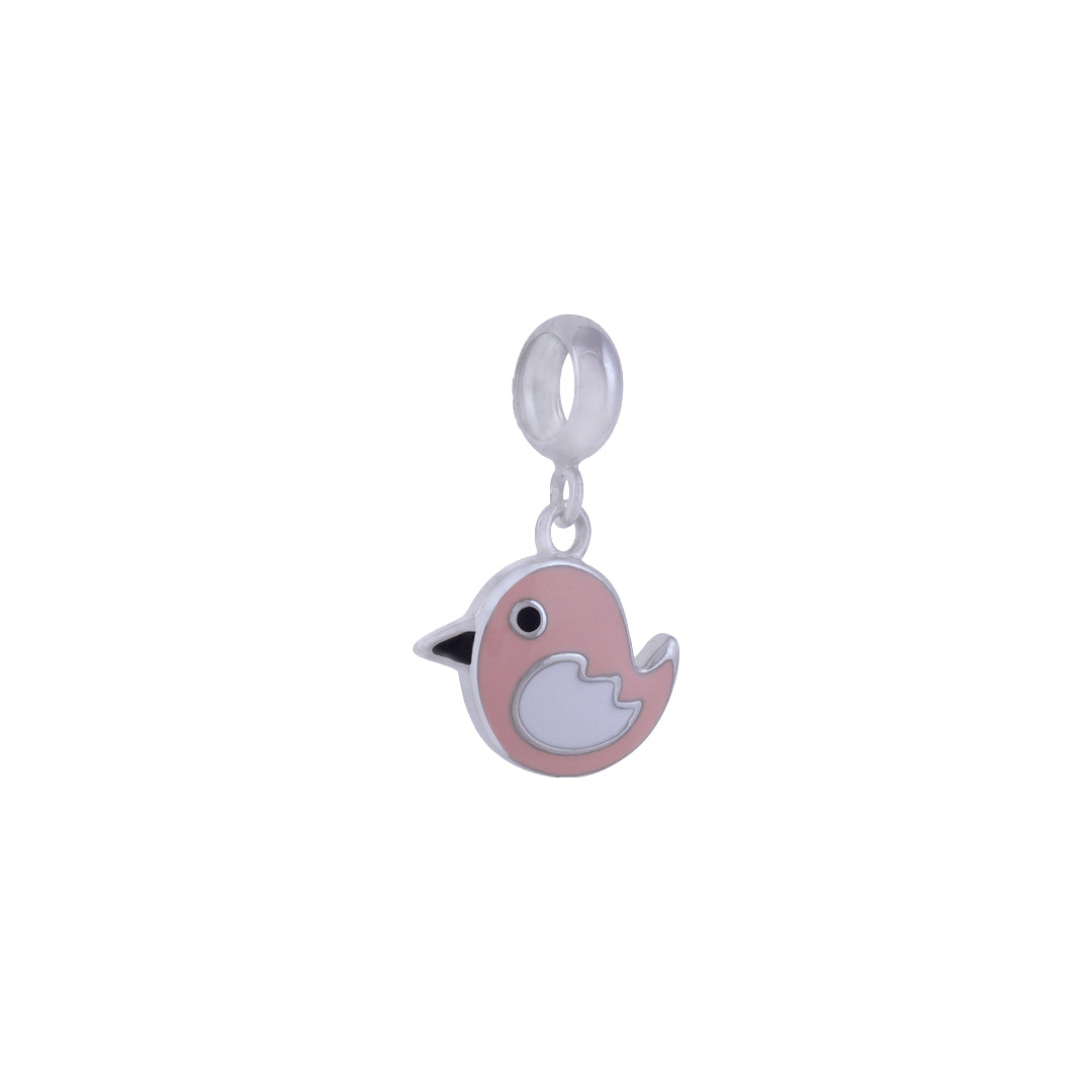 925 Sterling Silver Rosy Wings Rhodium Plated Pendant For Kids