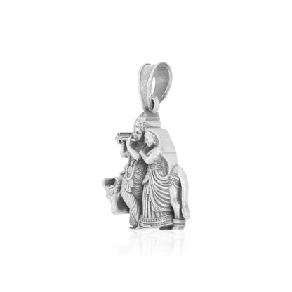 925 Sterling Silver Sri Krishna Radha Oxidised Pendants For Men &amp; Women